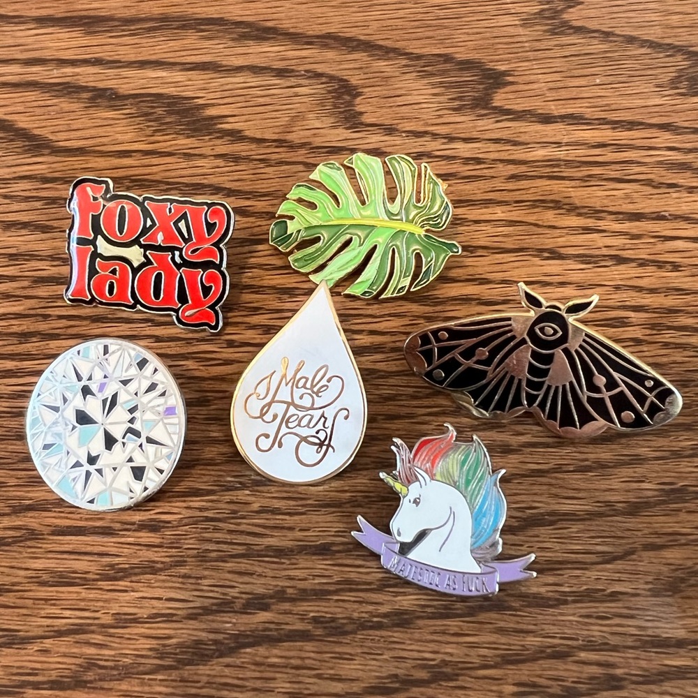 ENAMEL PINS Lot of 6, $90+ value